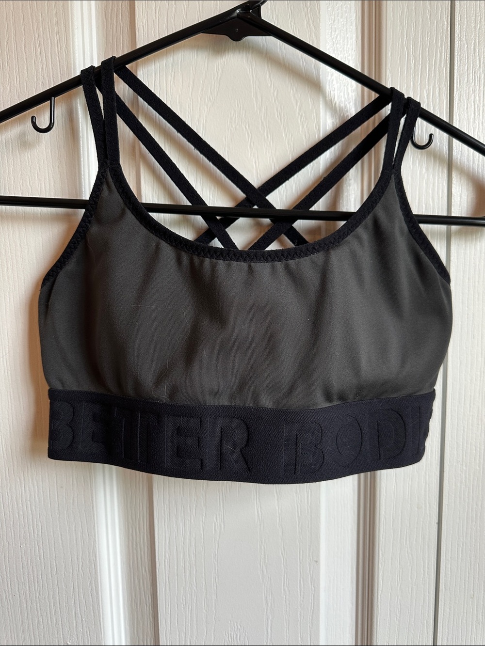BETTER BODIES Black Strappy Crossback Sports Bra